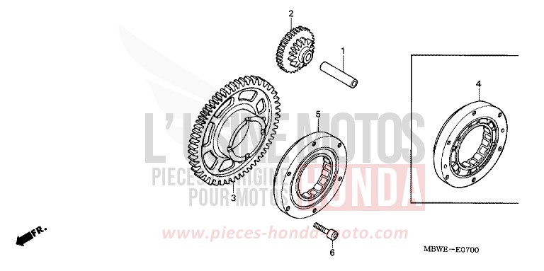 EMBRAYAGE DE DEMARRAGE de CBR600F VR Special PEARL FLASH YELLOW (Y163) de 2002